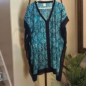 Swimsuit Blue Caftan Coverup Size M